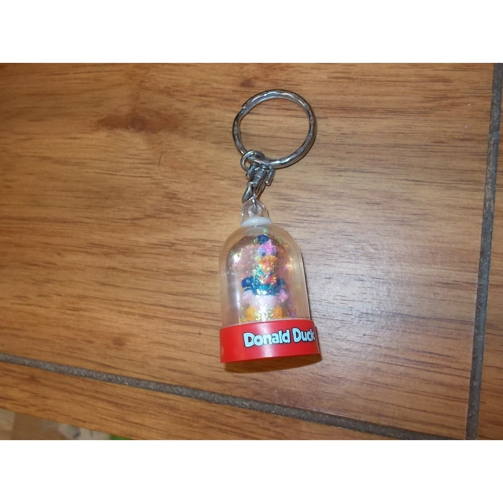 Vintage Disney Donald Duck Snow Globe Keychain Monogram Products Glitter Dome